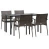 Ensemble à manger de jardin 5 pcs coussins résine tressée acier 529830529830