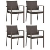 Ensemble à manger de jardin 5 pcs coussins résine tressée acier 529830529830