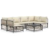 Salon de jardin 7 pcs avec coussins anthracite résine tressée 529831529831