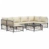 Salon de jardin 7 pcs avec coussins anthracite résine tressée 529831529831
