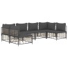 Salon de jardin 6 pcs avec coussins anthracite résine tressée 529832529832