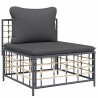 Salon de jardin 6 pcs avec coussins anthracite résine tressée 529832529832