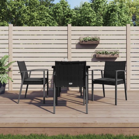 Ensemble à manger de jardin 5 pcs coussins résine tressée acier 529834529834