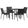 Ensemble à manger de jardin 5 pcs coussins résine tressée acier 529834529834