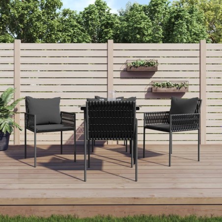 Ensemble à manger de jardin 5 pcs coussins résine tressée acier 529835529835