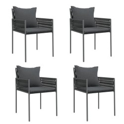Ensemble à manger de jardin 5 pcs coussins résine tressée acier 529835529835
