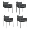 Ensemble à manger de jardin 5 pcs coussins résine tressée acier 529835529835
