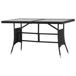 Table de jardin Noir 140x80x74 cm Résine tressée 529837529837