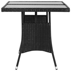Table de jardin Noir 140x80x74 cm Résine tressée 529837529837