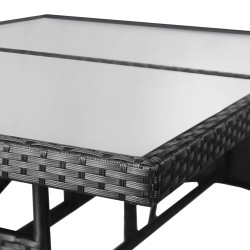 Table de jardin Noir 140x80x74 cm Résine tressée 529837529837