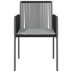Chaises de jardin et coussins lot de 6 noir 54x60,5x83,5 cm 529838529838