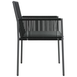 Chaises de jardin et coussins lot de 6 noir 54x60,5x83,5 cm 529838529838