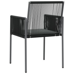 Chaises de jardin et coussins lot de 6 noir 54x60,5x83,5 cm 529838529838