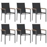 Ensemble à manger de jardin 7 pcs noir textilène et acier 529839529839