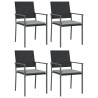 Ensemble à manger de jardin 5 pcs coussins résine tressée acier 529843529843