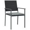 Ensemble à manger de jardin 5 pcs coussins résine tressée acier 529843529843