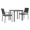 Ensemble à manger de jardin 3 pcs coussins résine tressée acier 529844529844