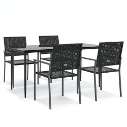Ensemble à manger de jardin 5 pcs résine tressée acier 529845529845