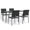 Ensemble à manger de jardin 5 pcs résine tressée acier 529845529845