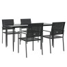 Ensemble à manger de jardin 5 pcs résine tressée acier 529845529845