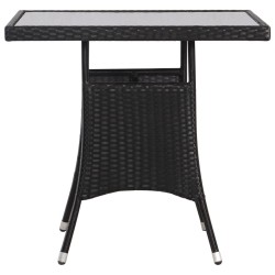 Table de jardin Noir 80x80x74 cm Résine tressée 529846529846