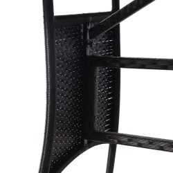 Table de jardin noir 170x80x74 cm résine tressée 529847529847