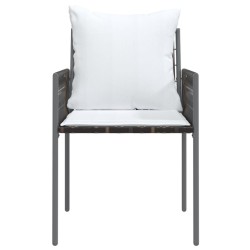 Chaises de jardin et coussins lot de 6 marron 54x61x83 cm rotin 529848529848
