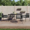 Chaises de jardin et coussins lot de 4 noir 54x60,5x83,5 cm 529851529851