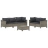 Salon de jardin 6 pcs avec coussins Gris Résine tressée 529852529852