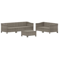 Salon de jardin 6 pcs avec coussins Gris Résine tressée 529852529852