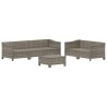 Salon de jardin 6 pcs avec coussins Gris Résine tressée 529852529852