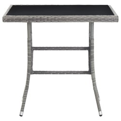 Table de jardin gris 80x80x74 cm résine tressée 529854529854