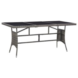 Table de jardin Gris 170x80x74 cm Résine tressée 529857529857