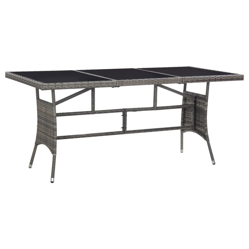 Table de jardin Gris 170x80x74 cm Résine tressée 529857529857