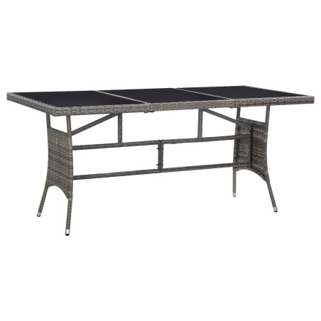 Table de jardin Gris 170x80x74 cm Résine tressée 529857529857