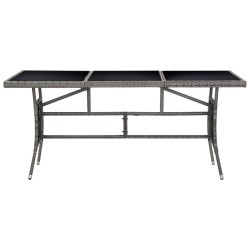 Table de jardin Gris 170x80x74 cm Résine tressée 529857529857