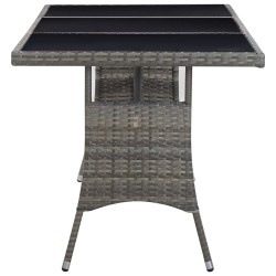 Table de jardin Gris 170x80x74 cm Résine tressée 529857529857