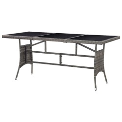 Table de jardin Gris 170x80x74 cm Résine tressée 529857529857
