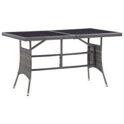 Table de jardin Gris 140x80x74 cm Résine tressée 529858529858