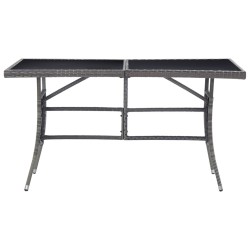 Table de jardin Gris 140x80x74 cm Résine tressée 529858529858