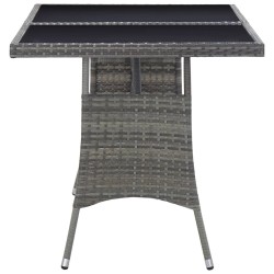 Table de jardin Gris 140x80x74 cm Résine tressée 529858529858