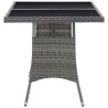 Table de jardin Gris 140x80x74 cm Résine tressée 529858529858
