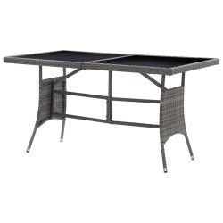 Table de jardin Gris 140x80x74 cm Résine tressée 529858529858