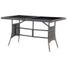 Table de jardin Gris 140x80x74 cm Résine tressée 529858529858