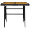 Table de jardin Noir 70x70x72 cm Résine tressée et acacia 529861529861