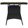 Table de jardin Noir 70x70x72 cm Résine tressée et acacia 529861529861