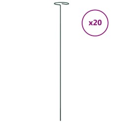 Piquets pour plantes de jardin 20 pcs vert foncé 61 cm acier 529862529862
