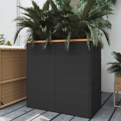 Jardinière noir 80x40x80 cm résine tressée 529865529865