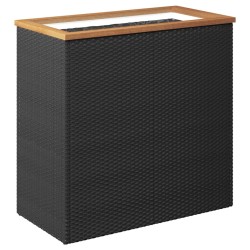Jardinière noir 80x40x80 cm résine tressée 529865529865