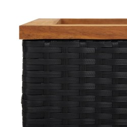 Jardinière noir 80x40x80 cm résine tressée 529865529865